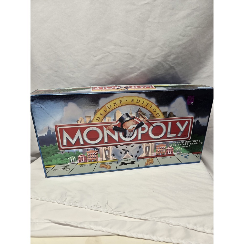 1998 Monopoly Deluxe Edition Board Game 100% Complete‎ EUC GOLD Tokens